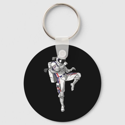 Astronaut Muay Thai Boxing Karate Kickboxing Marti Sleutelhanger (Voorkant)