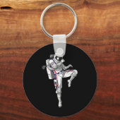 Astronaut Muay Thai Boxing Karate Kickboxing Marti Sleutelhanger (Voorkant)