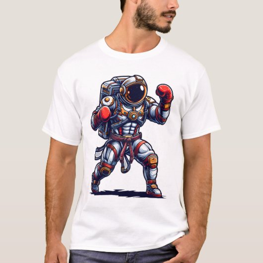 Astronaut Muay Thai Boxing Karate Kickboxing Marti T-shirt (Voorkant)