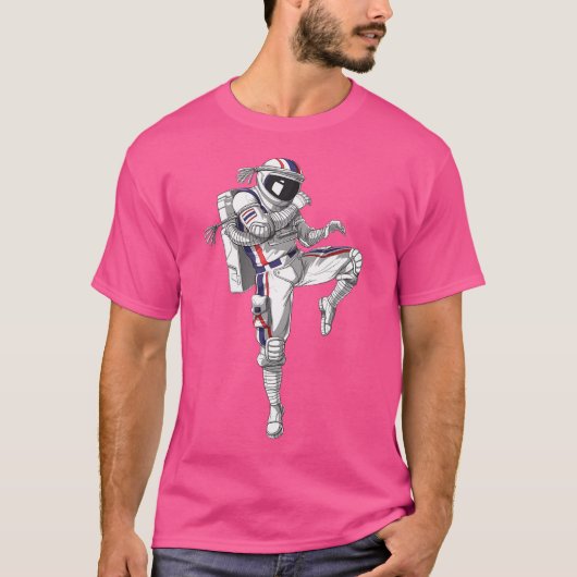 Astronaut Muay Thai Boxing Karate Kickboxing Marti T-shirt (Voorkant)