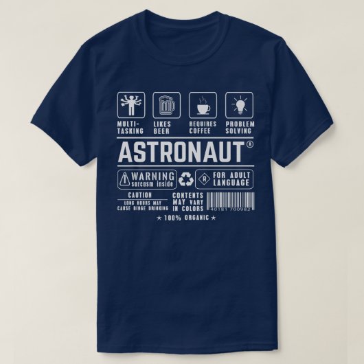Astronaut Multitasking Beer Coffee Problem Solving T-shirt (Design voorkant)