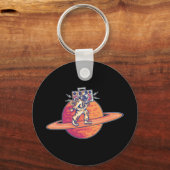 Astronaut Music Lover met Boombox Sleutelhanger (Voorkant)