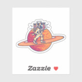 Astronaut Music Lover met Boombox Sticker (Vel)