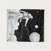 Astronaut Muurschildering Monochroom | Kunst aan d Wandkleed (Voorkant (horizontaal))