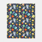 Astronaut Naam toevoegen Ruimteschip Planeten Blas Fleece Deken (Voorkant)