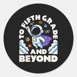 Astronaut Naar Vijfde Klas En Verder Grappige 5e R Ronde Sticker