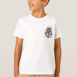 Astronaut Nijlpaard Leest Sterrenkaart Kinderen T-shirt