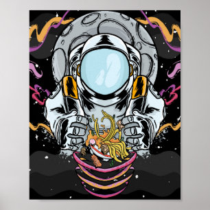 Astronaut Noodle Break in de ruimte Poster
