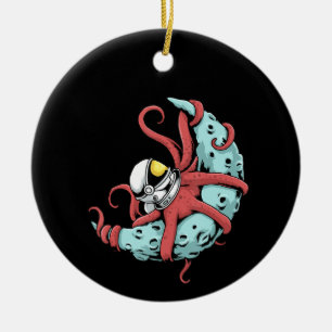 Astronaut Octopus Kraken Squid Space Astronomie Keramisch Ornament
