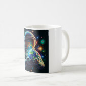 Astronaut omarmt de planeet koffiemok (Voorkant rechts)