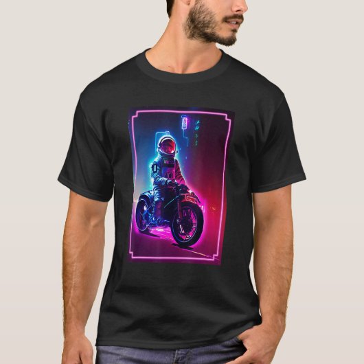 Astronaut On A Motorcycle   Space and Science Fict T-shirt (Voorkant)