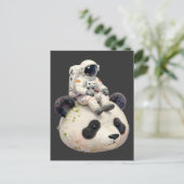 Astronaut on a Space Panda Surreal Weird and Fun Briefkaart (Staand voorkant)