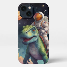 Astronaut on Dino in Space iPhone 13 Hoesje