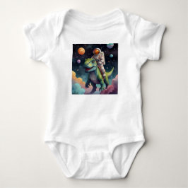 Astronaut on Dino in Space Romper