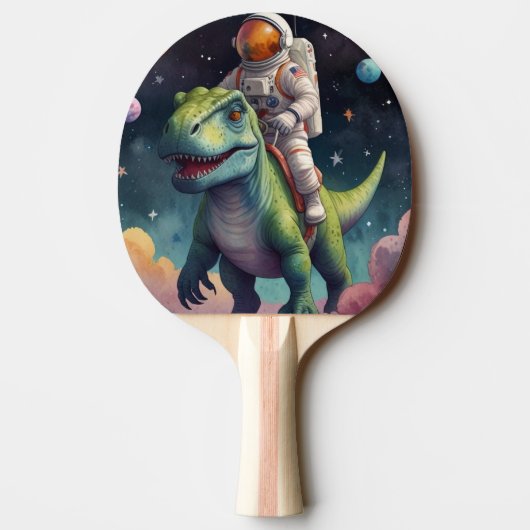 Astronaut on Dino in Space Tafeltennisbatje (Achterkant)