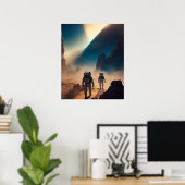 astronaut on mistic planet poster (Thuiskantoor)