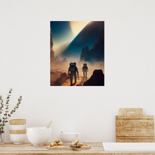 astronaut on mistic planet poster (Keuken)