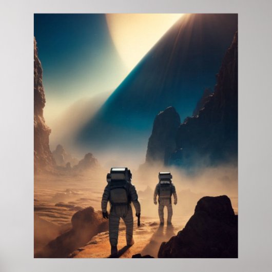 astronaut on mistic planet poster (Voorkant)