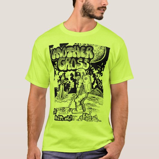 Astronaut on Moon Funny Retro 70's Illustration T-shirt (Voorkant)