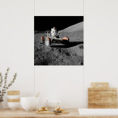 Astronaut on Moon Rover tijdens Apollo 17 missie Poster (Keuken)