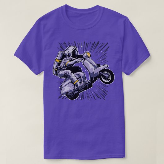 Astronaut On Moped Driving Driver Space Universe  T-shirt (Design voorkant)