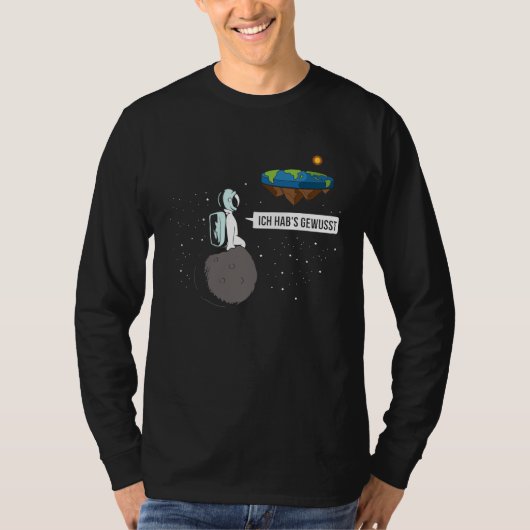 Astronaut on the Moon Flat Earth Society Flat Eart T-shirt (Voorkant)