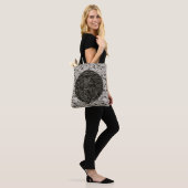 Astronaut on the Moon Space Black & Grey Tote Bag (Op model)