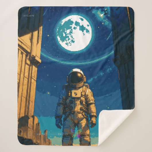 Astronaut onder de Hemelse Poort Premium Sherpa Deken (Voorkant)