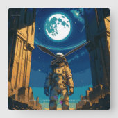 Astronaut onder de Hemelse Poort Vierkante Klok (Voorkant)