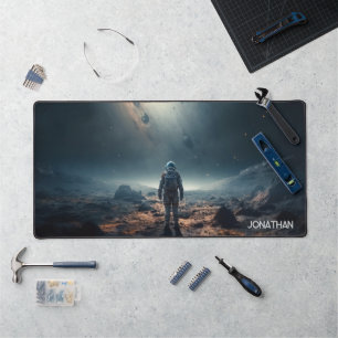 Astronaut Ontdek Planeten Ruimtereizen Galaxy Bureaumat