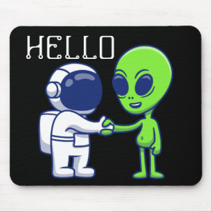Astronaut ontmoet Alien Mousepad Muismat