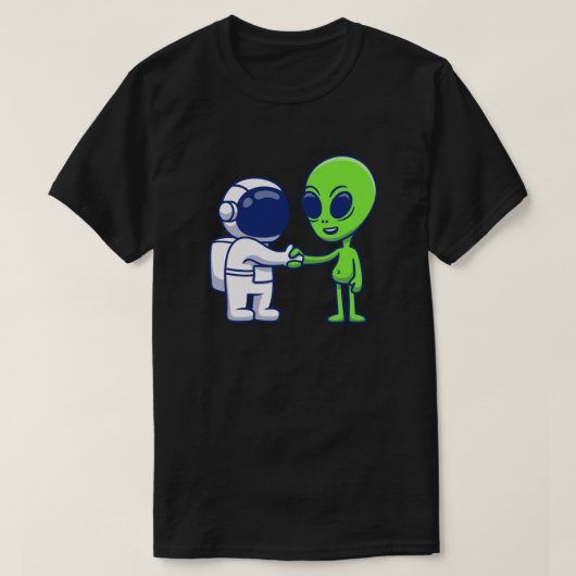 Astronaut ontmoet Alien T-Shirt (Design voorkant)