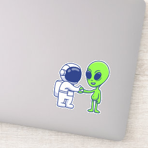 Astronaut ontmoet Alien Vinyl Stickers