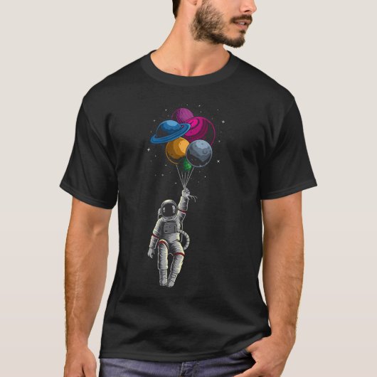 Astronaut op ballonnen t-shirt (Voorkant)