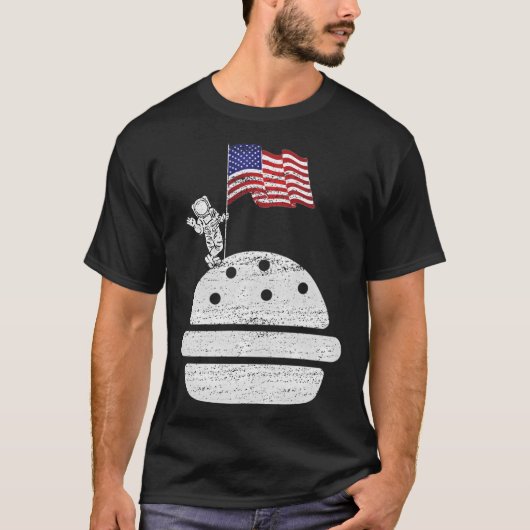 Astronaut op Burger T-shirt (Voorkant)