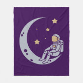 Astronaut op Crescent Moon Design - Sierkussen Fleece Deken (Voorkant)