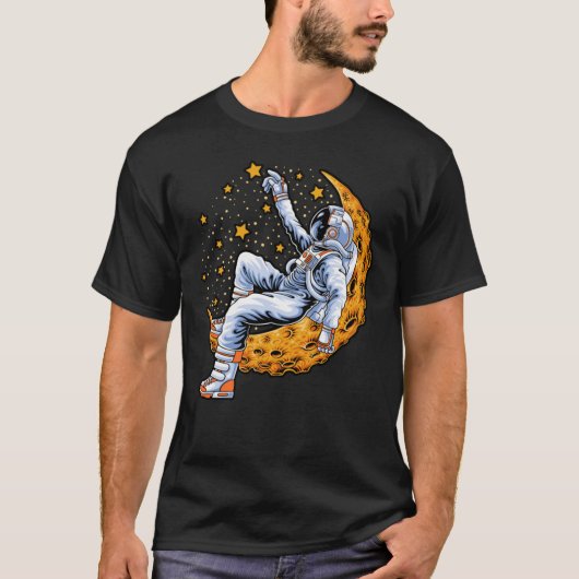 Astronaut op de halve maan t-shirt (Voorkant)