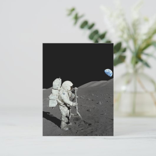 Astronaut op de maan briefkaart (Staand voorkant)