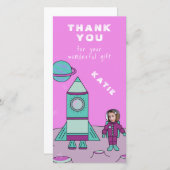 Astronaut op de Maan Dank u Plaats uw gezicht Bedankkaart (Voorkant / Achterkant)