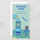 Astronaut op de Maan Dank u Plaats uw gezicht Bedankkaart