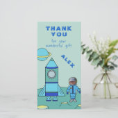 Astronaut op de Maan Dank u Plaats uw gezicht Bedankkaart