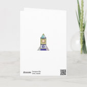 Astronaut op de maan in de ruimte Leuke Gelukkige  Kaart (Achterkant)