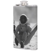 Astronaut op de maan met bier heupfles (Links)