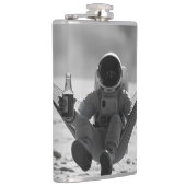 Astronaut op de maan met bier heupfles (Rechts)