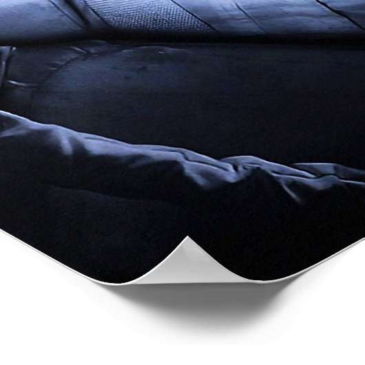 Astronaut op de maan met bier - poster (Hoek)