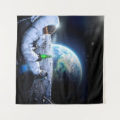 Astronaut op de maan met bier - Tapestry Wandkleed (Voorkant (horizontaal))