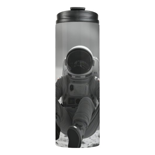 Astronaut op de maan met bier thermosbeker (Voorkant)