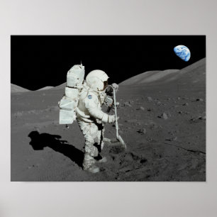 Astronaut op de maan poster
