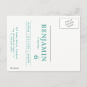 Astronaut op de maan ruimte verjaardagsfeestje uit uitnodiging briefkaart (Achterkant)