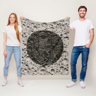 Astronaut op de maan ruimte zwart en grijs fleece deken